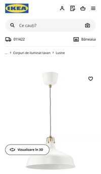 2 X Lustre RANARP albe Ikea