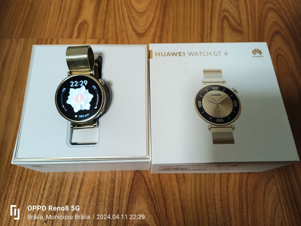 Smartwatch Huawei GT 4 damă GOLD