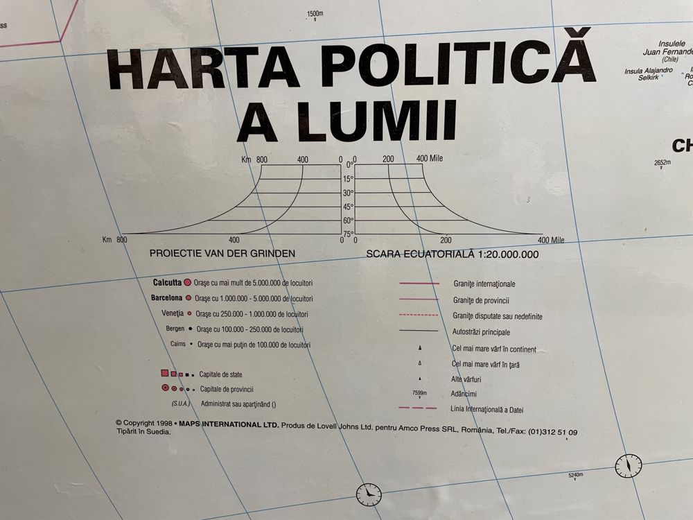 Harta politica a lumii 195x120cm