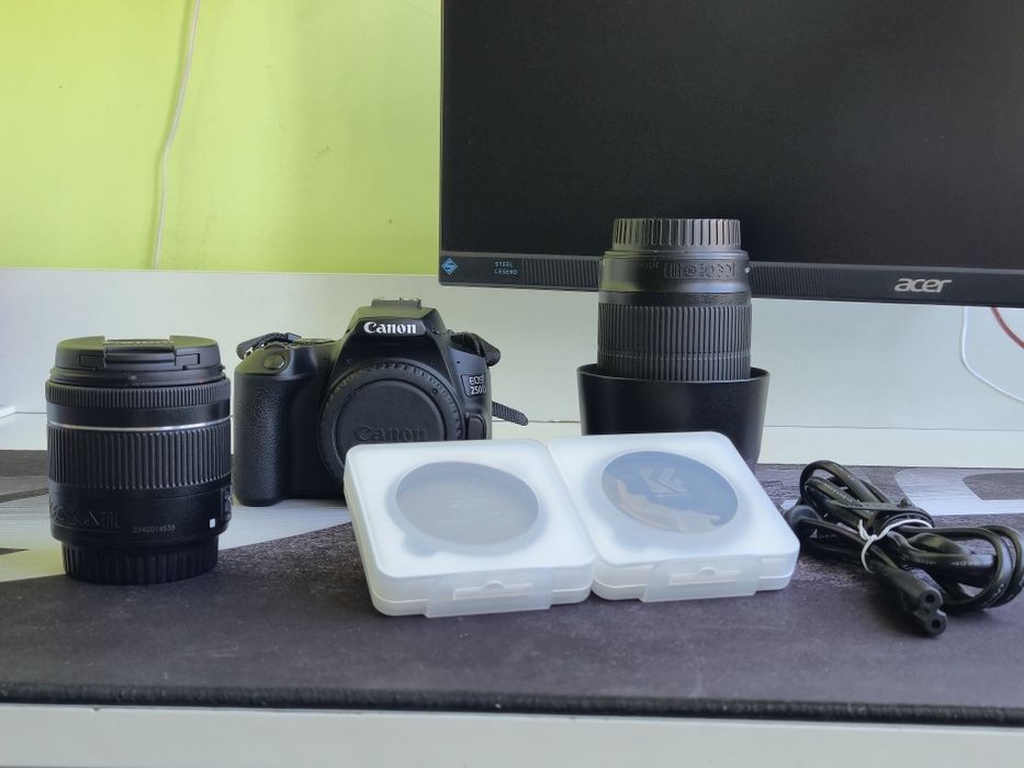 Фотоапарат и обектив: Canon EOS 250D + 18‑55 кит + 55‑250 IS STM