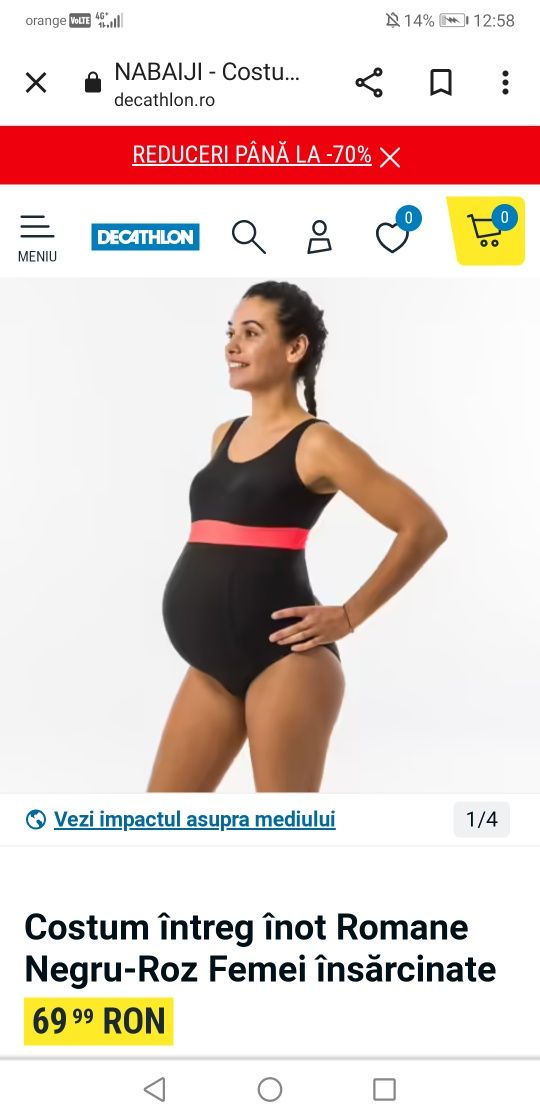 Costum de baie gravide Decathlon marime M