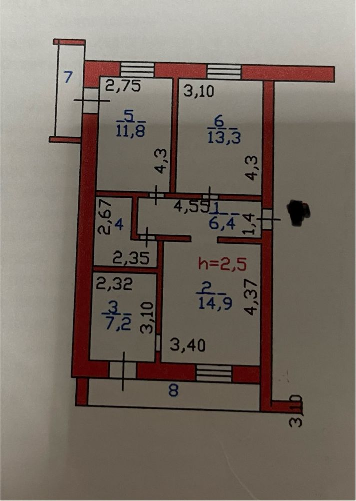 Продам 3 ком. Район цона. Евроремонт. Торг