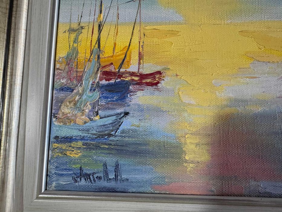 Маслена картина Слънчевият пристан, Анелия Тодорова