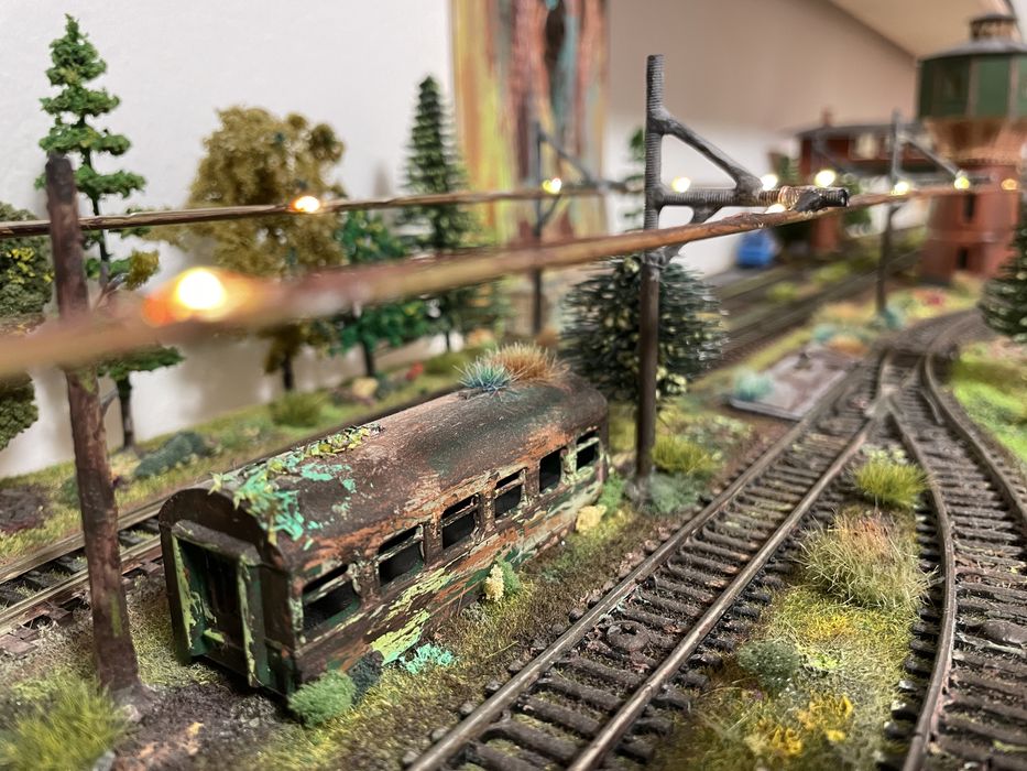 Diorama trenulețe eletrice, TT, 12 mm