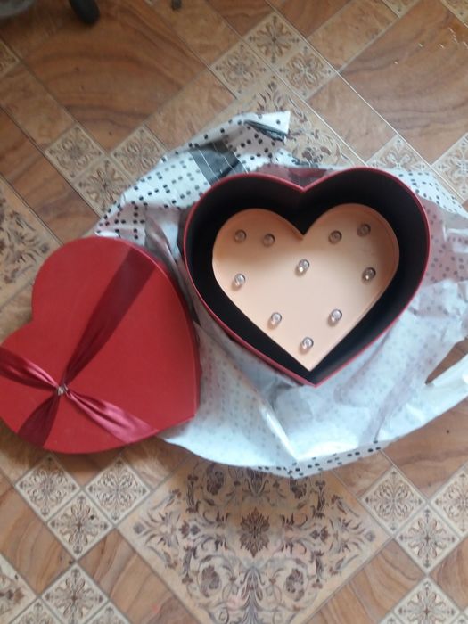 Светильник Сердце  на подарок на батарейке светится