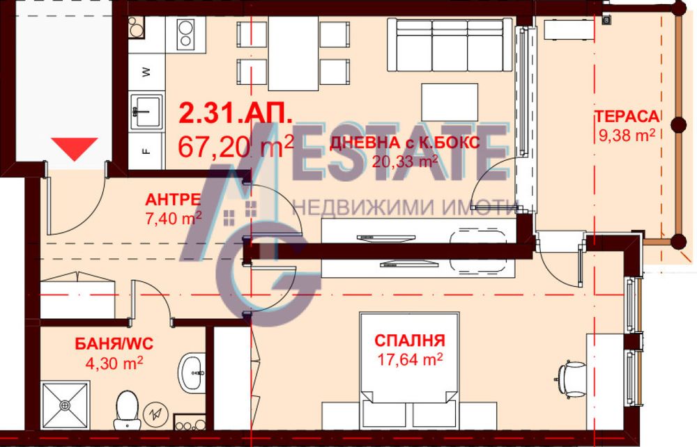 Продава се Двустаен апартамент в Свети Влас - 85 кв.м за 656 €/кв.м - Снимка #1