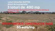 Buftea, particular, 3 loturi de 490 mp., 50 euro, intravilan