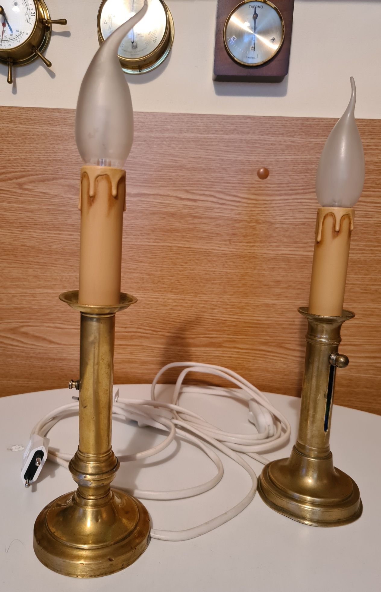 Sfeșnice bronz/alamă cu becuri lumânări electrice
