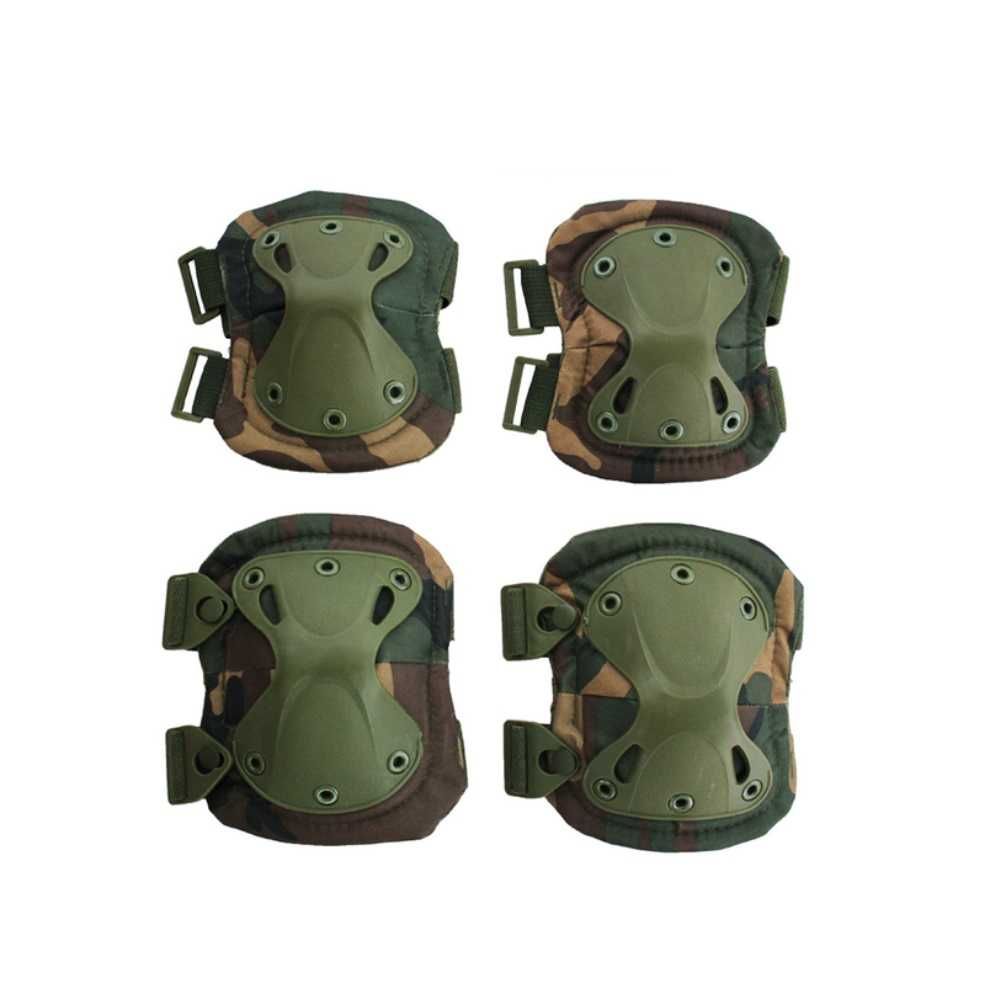 Set Protectie Genunchiere Cotiere Army Camuflaj verde, universala