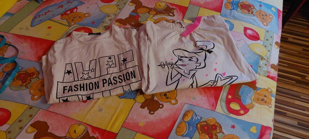 Set bluze fete alb cenușiu 134/140