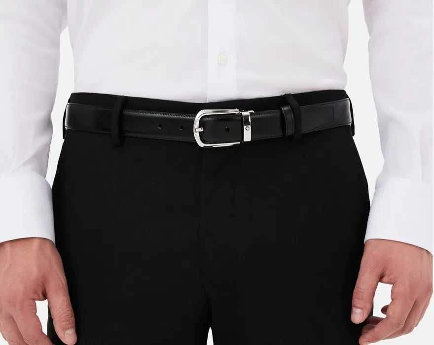 Curea reversibila Montblanc 114412 negru maro 30 mm