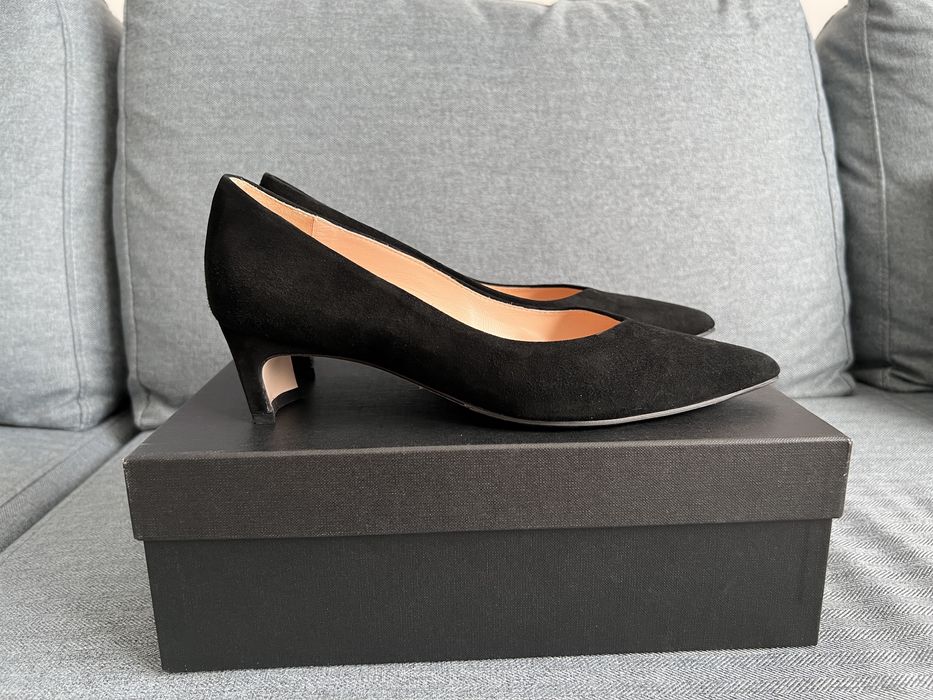 Pantofi Musette, negri, piele, marimea 38