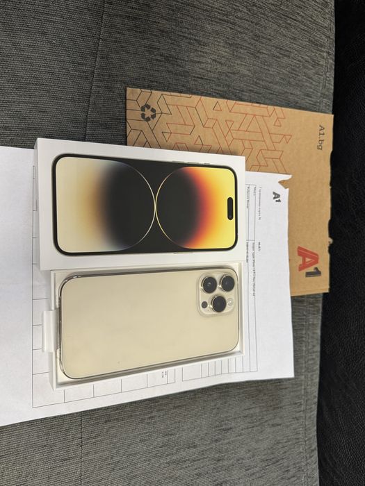 КАТО НОВ 256GB iPhone 14 PRO Max A1 Гаранция 2025 г. Gold