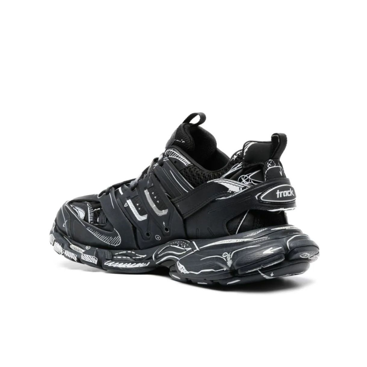 Кецове Balenciaga track sketch-print panelled обувки маратонки