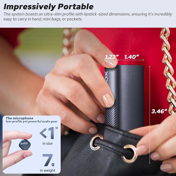 Godox Cube-SC Kit2 2.4GHz безжична микрофонна система, черен