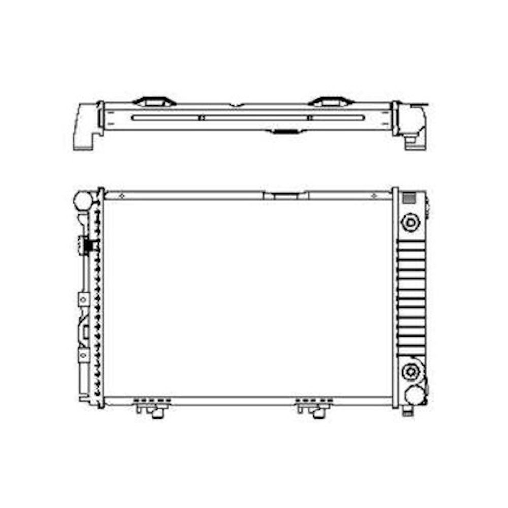Radiator racire Mercedes W124/Clasa E, 1984-03.1990 Model 250d (2, 5 D 66/69kw); 200d/E200 Diesel (2,0 D 55kw) Diesel, tip climatizare fara AC, cutie Automata, dimensiune 530x365x32mm, Cu lipire fagure pri