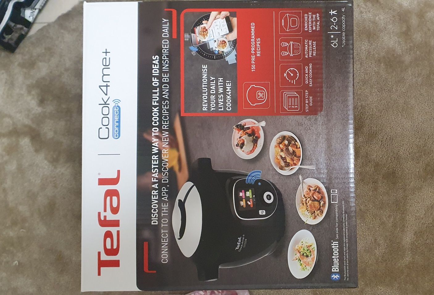 Multicooker TEFAL Cook4Me+ Connect CY855830, 6l, Sigilat + GARANȚIE