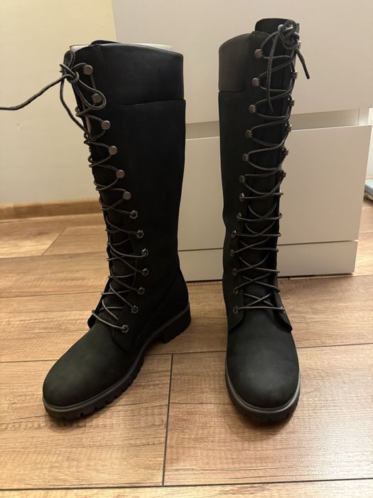 Черни ботуши Timberland, естествена кожа, 39 номер,140 лв