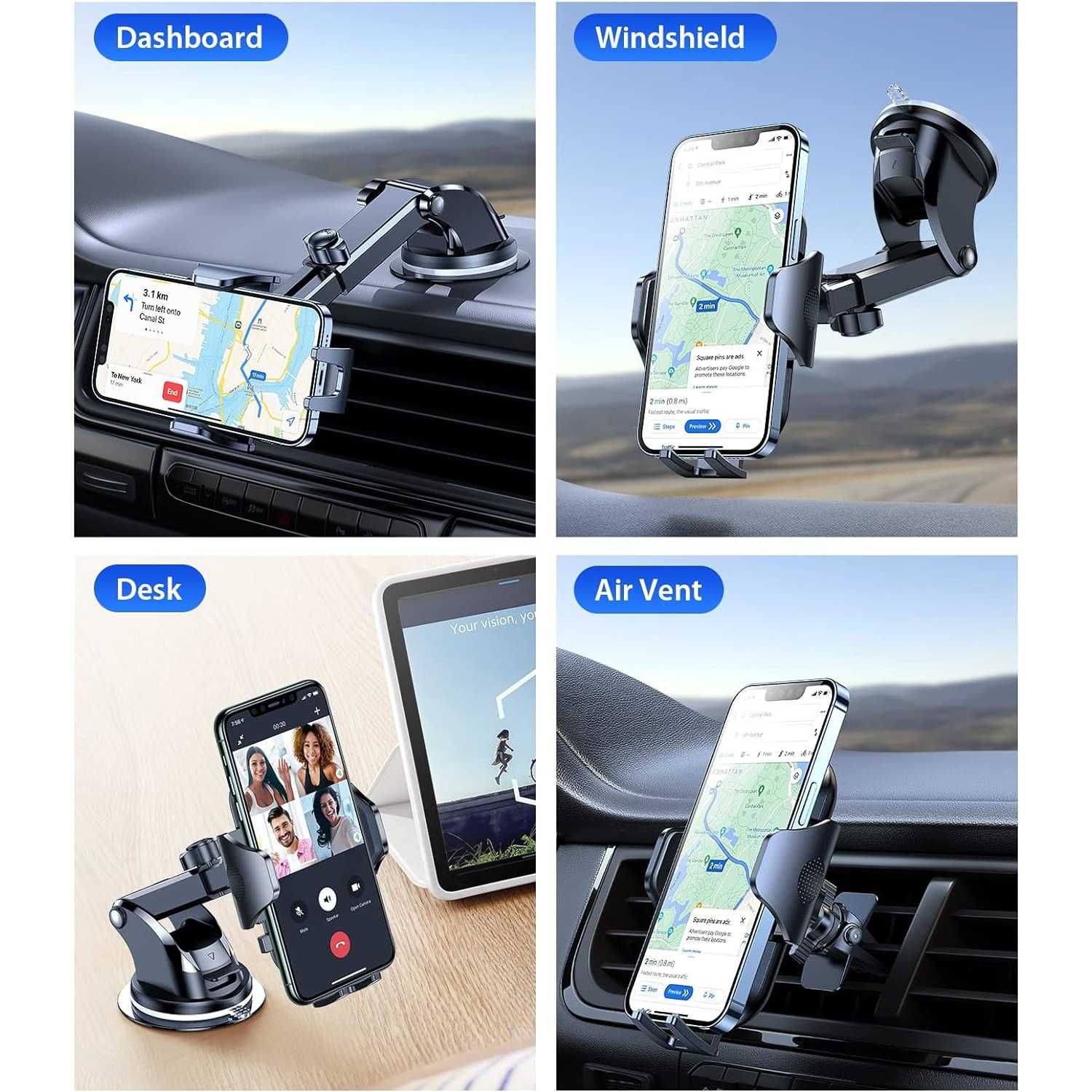 Автомобилна стойка за телефон SH-3100, 2 в 1