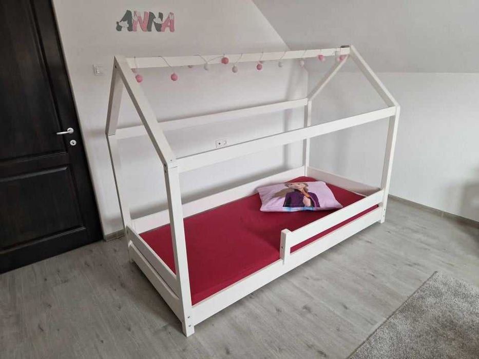 Pat Montessori 90x200 cm,din lemn Masiv cu saltea ortopedica