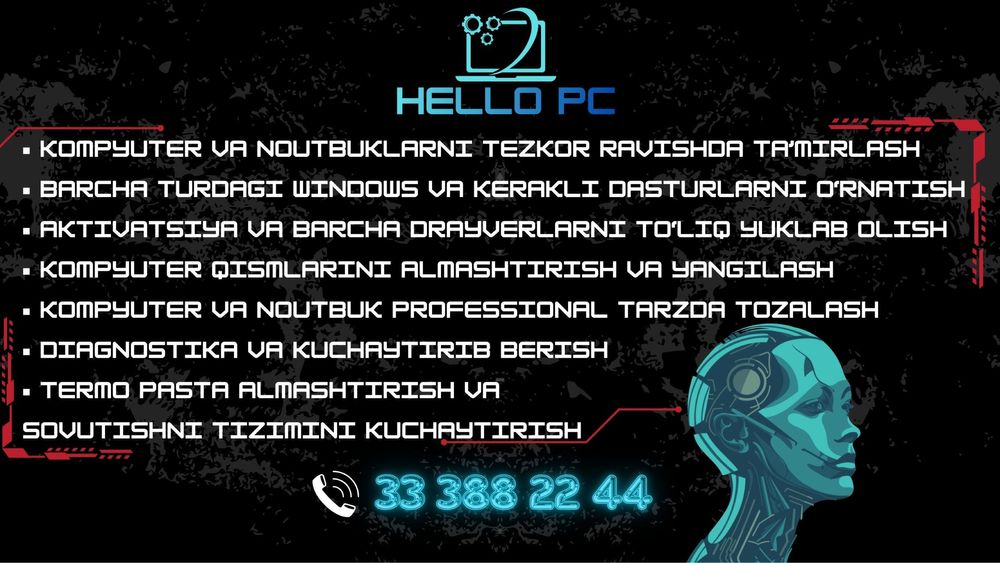 WINDOWS(7,8.1,10,11 Pro) va Barcha Driverlar,Codek,Office