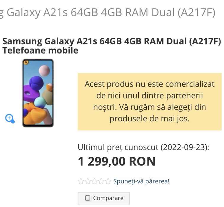 *REDUCERE!* Samsung A21s ca NOU