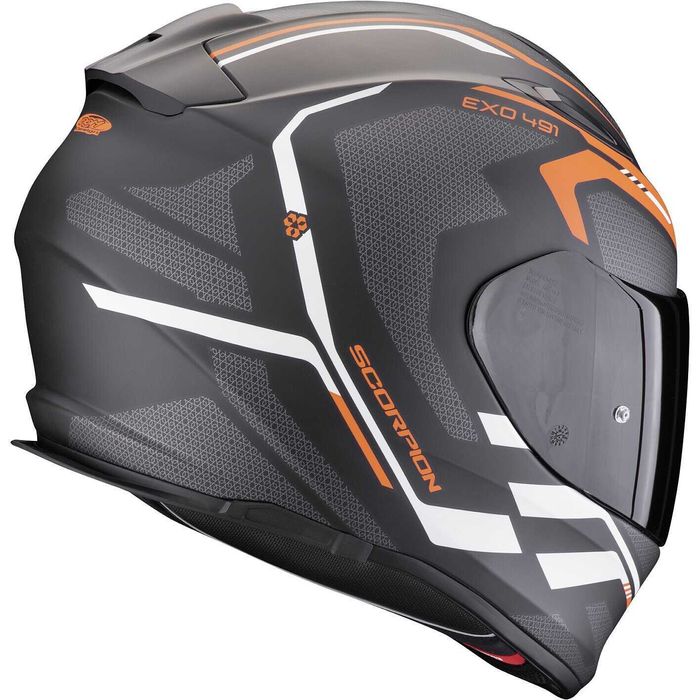 Мото каска Scorpion EXO 491 KRIPTA Matt Black/Orange/White ,очила!