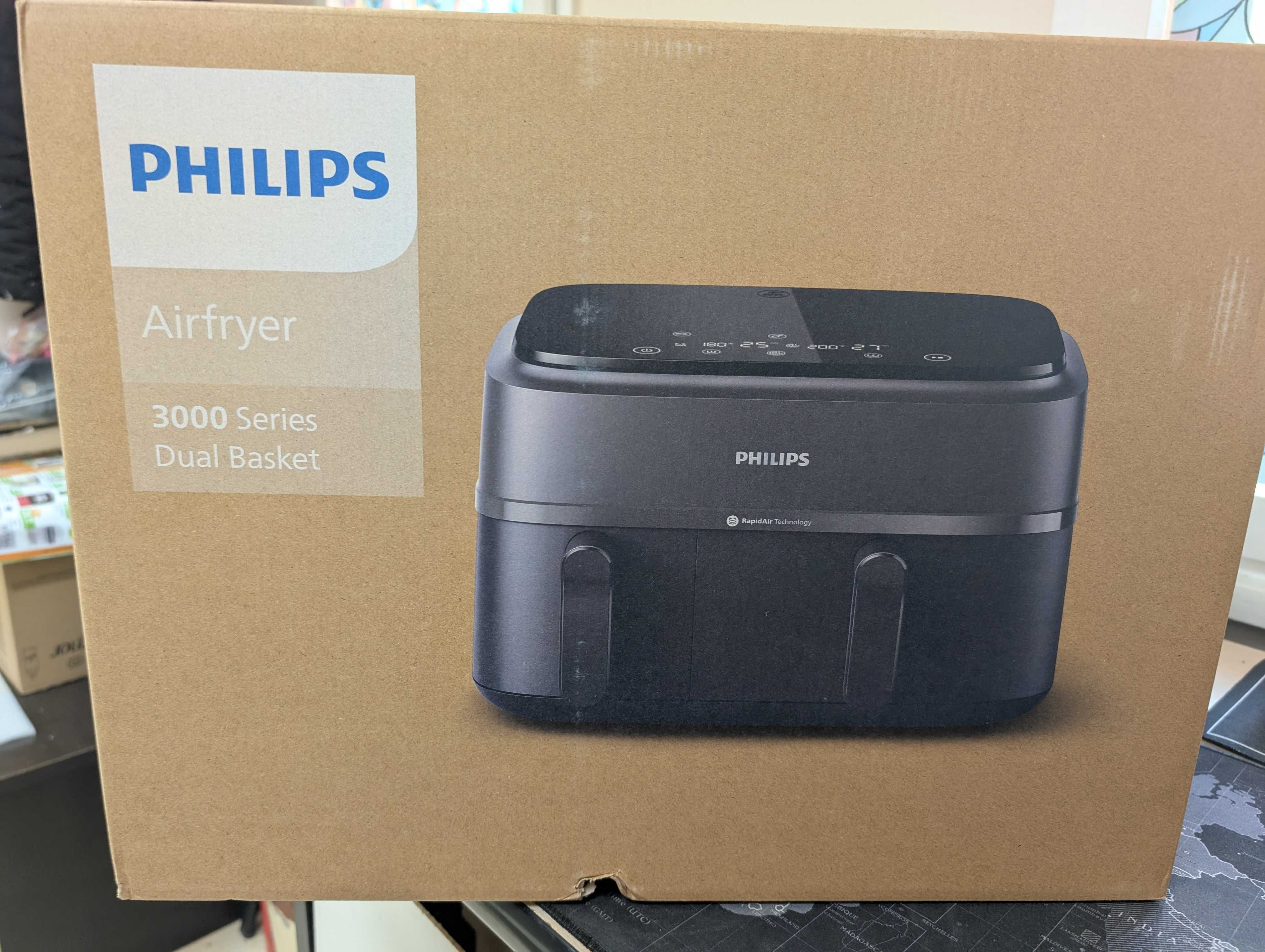 Фритюрник с горещ въздух Philips Airfryer Dual Basket 3000 Series, 9