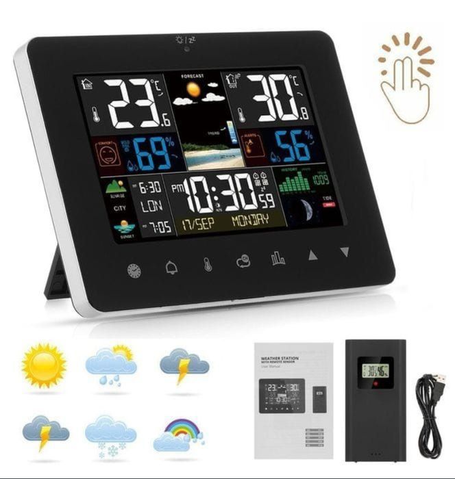 Statie meteo Statie meteo LED cu senzor exterior wireless, cu calendar