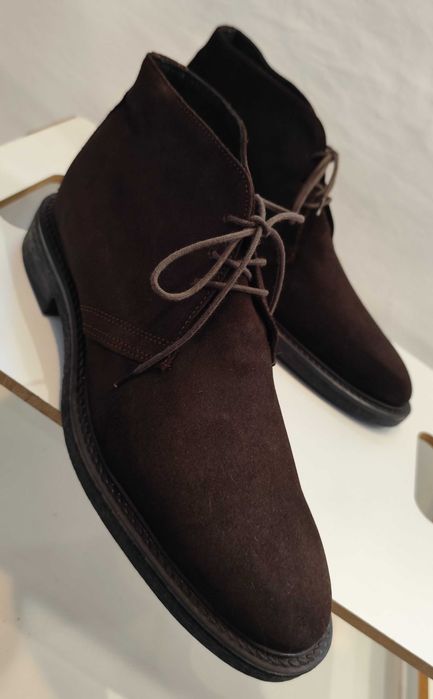 Ghete lace up 44 Old Signature NOI piele naturala moale suede maro