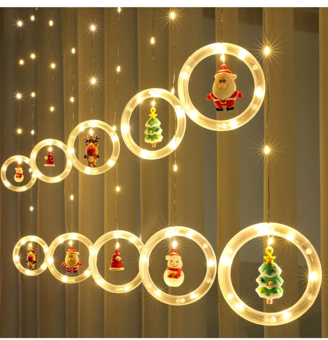 BLOOMWIN Lumini pentru fereastră de Crăciun 3m x 0,65m LED Cortina