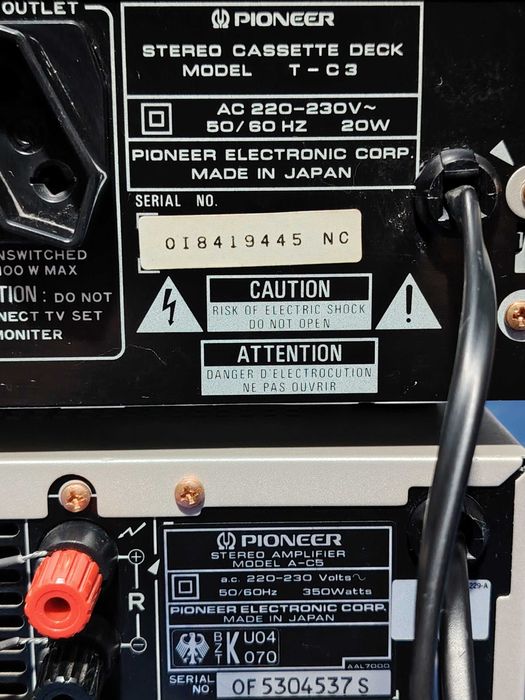 PIONEER A-C5 Stereo amplifier, PIONEER T-C3 Stereo Cassette Deck