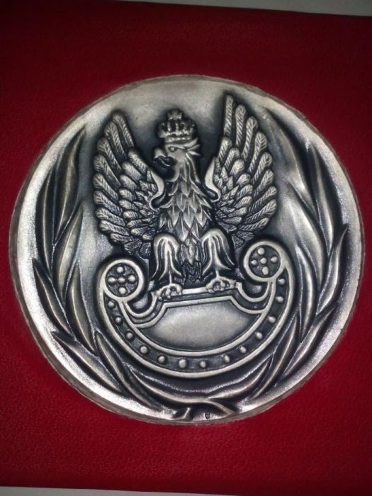 Placheta medalie in relief originala poloneza Wow cu marcaje