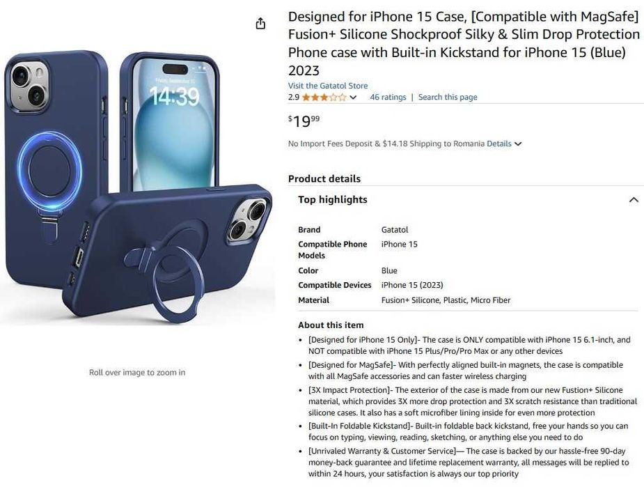 Husa carcasa Iphone 15 PRO marca Gatatol Magsafe impact protection