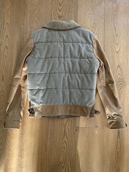 Geaca bomber din piele si blana naturala