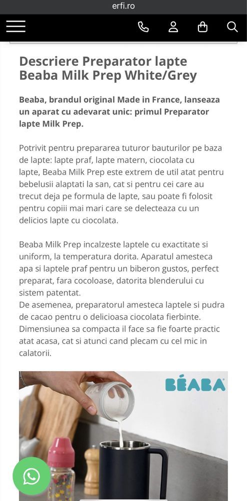 Preparator lapte praf Beaba Milk Prep