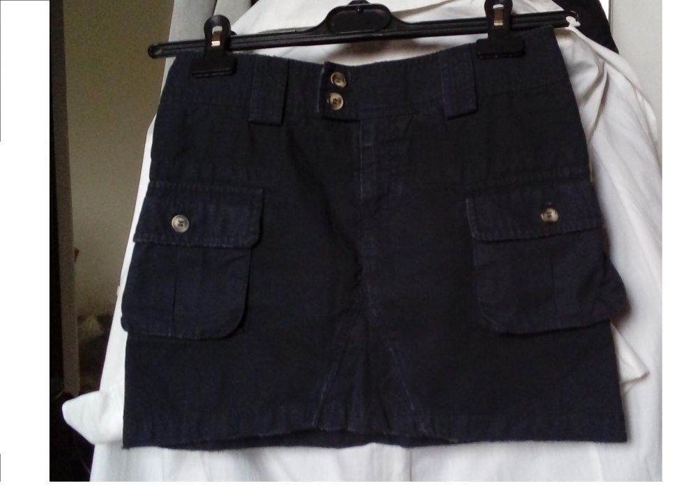 fusta cargo, mini, Stefanel, noua, eticheta, 38, bleumarin