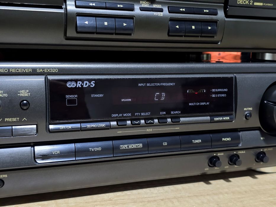 Linie audio TECHNICS,receiver sa-ex320, cd player sl-pg390, deck dublu
