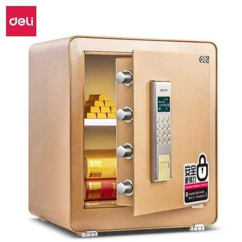 Сейф Deli 4083, 460х380х320, Золотой 21,5 кг