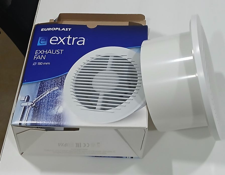 Ventilator de baie  Ø 150 mm alb cu rulment cu bile