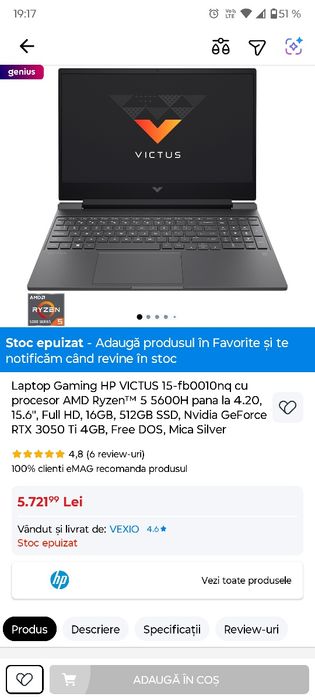 Laptop Gaming HP Victus 15