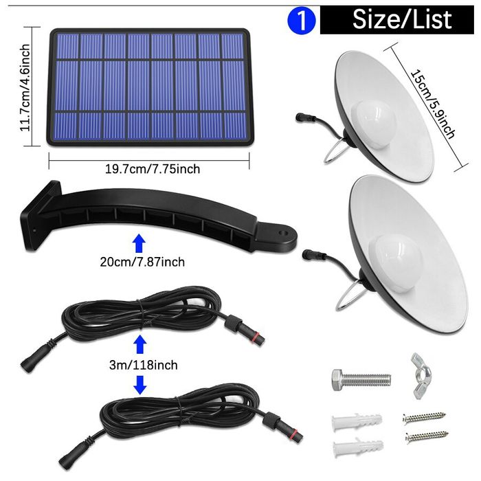 Panou solar cu 2 lampi IP65 lumina calda telecomanda