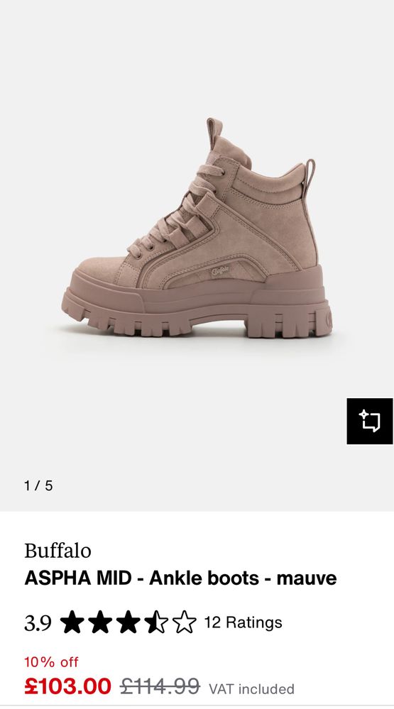 Buffalo Aspha Mauve Боти - розово/лилаво, 39ти номер