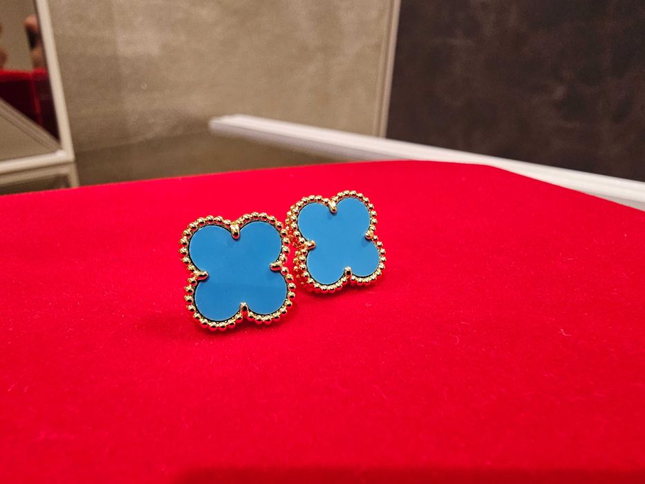 Van Cleef & Arpels VCA Turquoise Vintage Alhambra Clover Дамски Обеци