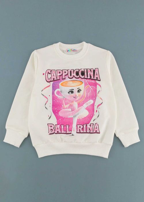 Детска памучна блуза "Балерина капучино", Бял Цвят