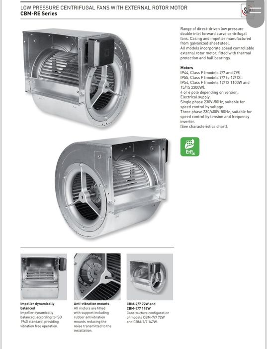 Вентилационни мотори . Вентилация Chaysol CBM-15/15 2200w 6PT C K IP55