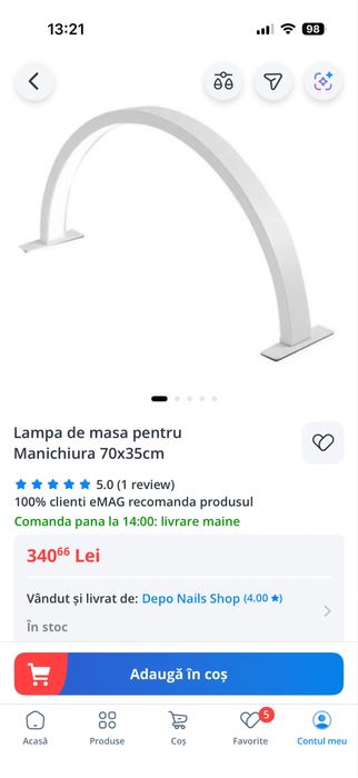 Lampa semiluna manichiura