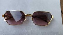 Ochelari de soare Miu Miu lentila maro, rama aurie, brat transparent