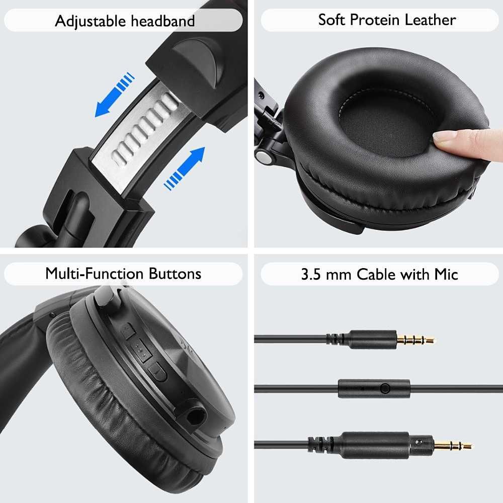 Casti Bluetooth+cablu Extra Bass difuzoare 5cm baterie mamut 80 ore!