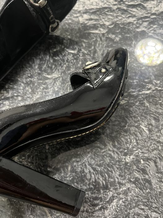 Pantofi Eleganti Negri Dior Lacuiti cu Toc